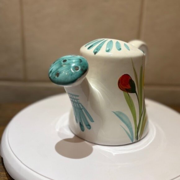 Ceramic Flower Pot Watering Sprinkling Can Italy Hand Painted Vintage - Picture 3 of 8